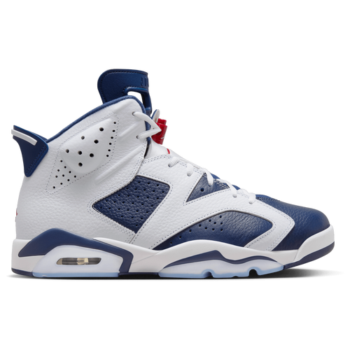 

Jordan Mens Jordan Retro 6 - Mens Basketball Shoes White/Navy/Red Size 12.5