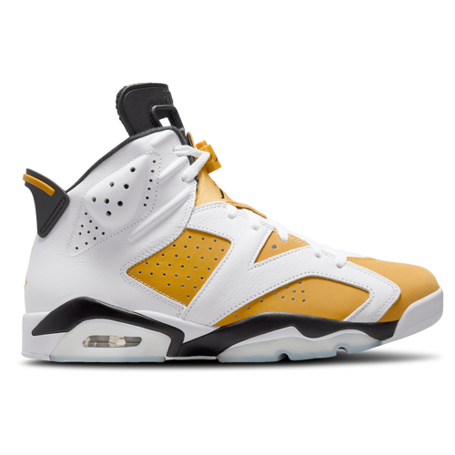 

Jordan Mens Jordan Retro 6 - Mens Basketball Shoes White/Yellow Ochre/Black Size 10.5