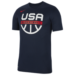 Men's - Nike Olympic Practice T-Shirt - Obsidian/White/Red