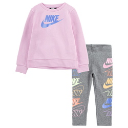 Girls' Toddler - Nike Futura Stacked Legging Set - Gray/Pink