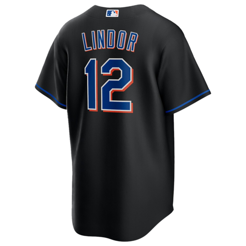 

Nike Mens Francisco Lindor Nike Mets 2022 Replica Player Jersey - Mens Black/Black Size L