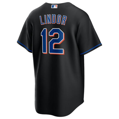 Nike MLB New York Mets (Francisco Lindor) Men's Replica Baseball Jersey - Black XXL