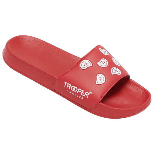

Trooper America Mens Trooper America Rubber Slides - Mens Shoes White/Red Size 9.0