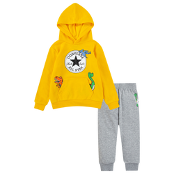 Girls' Toddler - Converse Dino Hoodie Set - Yellow/Yellow
