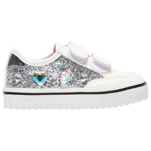 

Girls Steve Madden Steve Madden Beat - Girls' Toddler Shoe Silver/White Size 07.0