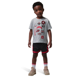 Boys' Toddler - Jordan Dynasty Patch T-Shirt Shorts Set - Grey/Black