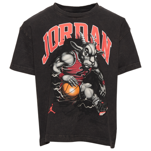 Boys Preschool Jordan The Goat T-Shirt - Boys' Preschool Off Noir/Red Size 6