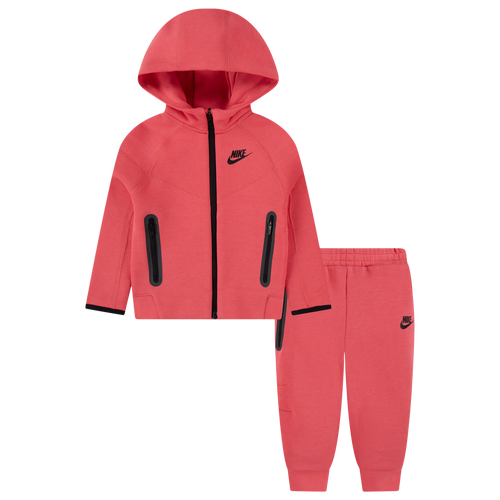 Nike Boys   Tech Fleece Full-zip Set In Black/pink Aster