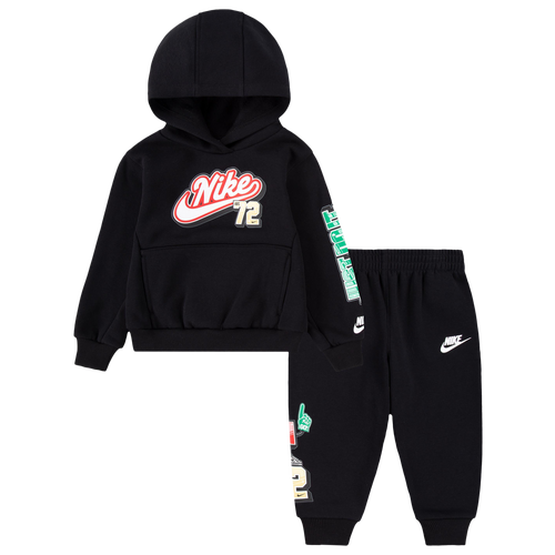 

Girls Nike Nike Step Up Your Game S/S T-Shirt Pant Set - Girls' Toddler Black/Red Size 2T