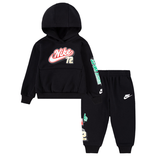 

Nike Girls Nike Step Up Your Game S/S T-Shirt Pant Set - Girls' Toddler Black/Red Size 3T