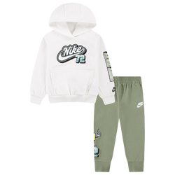 Boys' Toddler - Nike Step Up Your Game Fleece Set - Oil Green/White