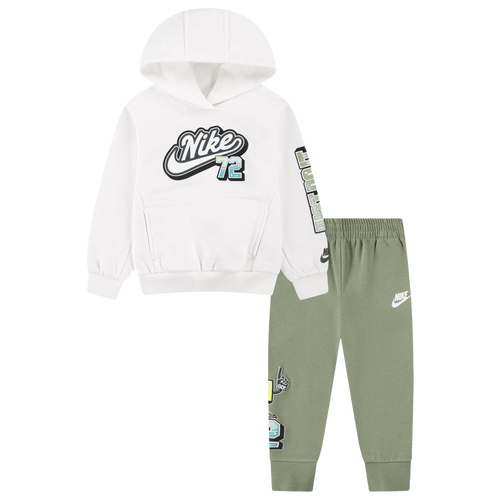 BOYS - Nike Step Up Your Game Fleece Set - Oil Green/White
