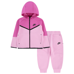 Girls' Toddler - Nike Tech Fleece Full Zip Set - Playful Pink/Pink Rise