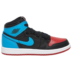 Girls' Preschool - Jordan Retro 1 High OG - Black/Dark Powder Blue/Varsity Red