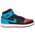 Jordan Retro 1 High OG - Girls' Preschool Black/Dark Powder Blue/Varsity Red
