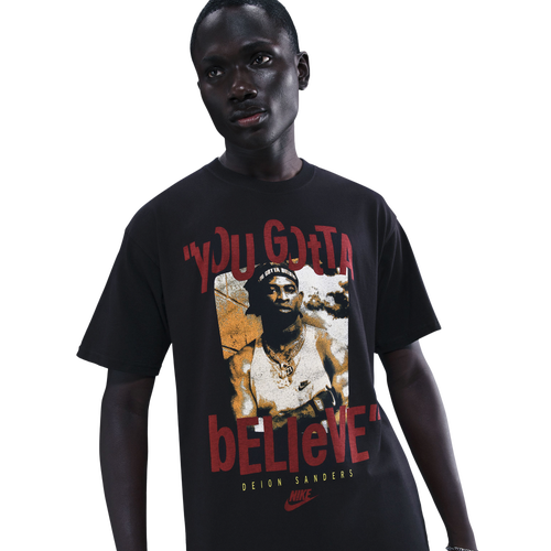 Nike Mens Nike NSW Max 90 DS Short Sleeve T-Shirt - Mens Black/Red Size S