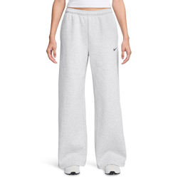 Women's - Nike Studio Fleece STD Wide Leg Pants - Birch Heather/Black