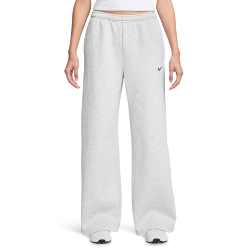 Nike Studio Fleece STD Wide Leg Pants - Nike Birch Heather/Black