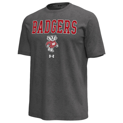 Under Armour Mens Wisconsin Arch Logo Icon T-Shirt - - Black