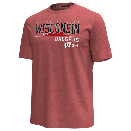 Under Armour Mens Wisconsin Wordmark Icon T-Shirt - - Flawless Red