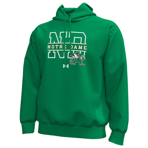 Under Armour Mens Notre Dame Logo Icon Pullover Hoodie - - Kelly Green