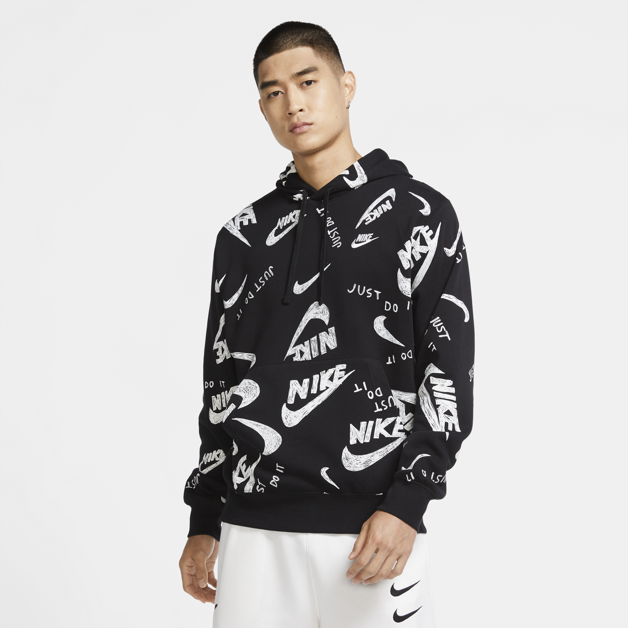 nike aop club pullover hoodie