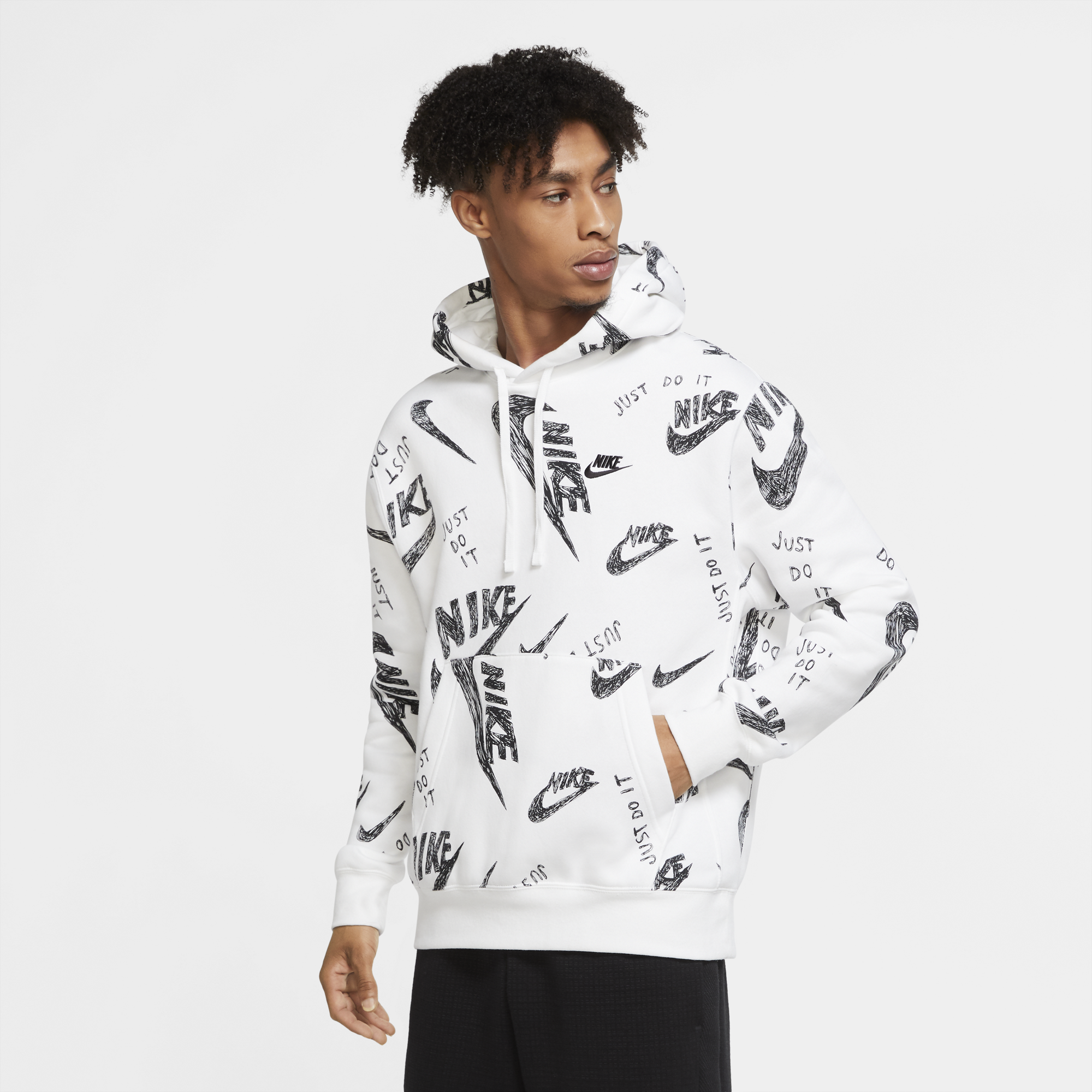 nike aop club pullover hoodie