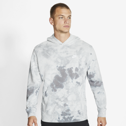 Men's - Nike Dye Pullover Hoodie - Light Smoke Grey/White/Black