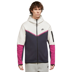 Men's - Nike Tech Fleece Full-Zip Hoodie - Beige/Pink/Black