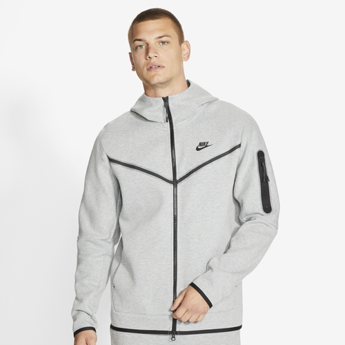 

Nike Mens Nike Tech Fleece Full-Zip Hoodie - Mens Grey Heather/Black Size M