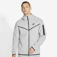 Men's - Nike Tech Fleece Full-Zip Hoodie - Grey Heather/Black