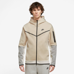 Men's - Nike Tech Fleece Full-Zip Hoodie - Beige/Grey/Black
