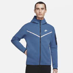 Men's - Nike Tech Fleece Full-Zip Hoodie - Blue/Beige