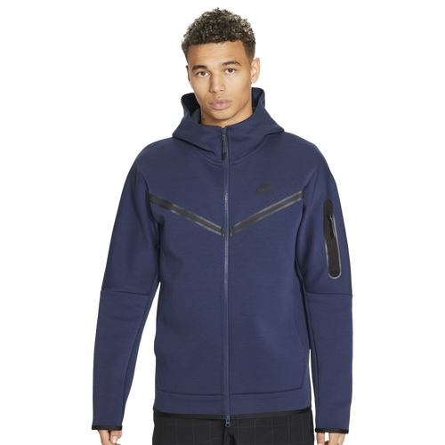 

Nike Mens Nike Tech Fleece Full-Zip Hoodie - Mens Midnight Navy/Black Size L