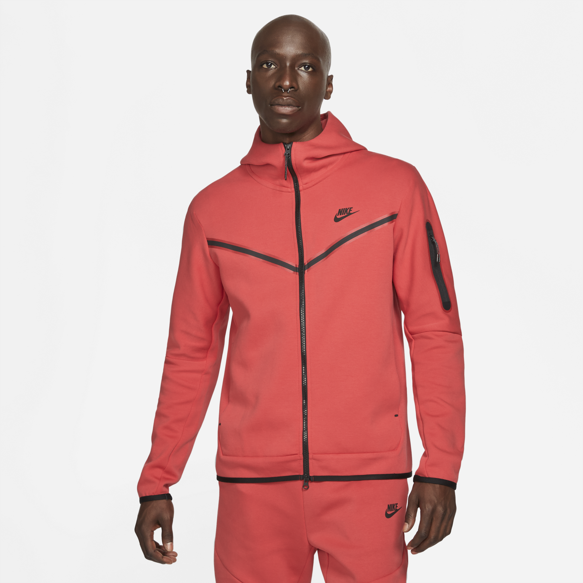 nike red fleece hoodie