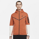 BURNT SUNRISE/LIGHT BONE- NIKE TCH FLCE HOODIE FZ-OR/BN