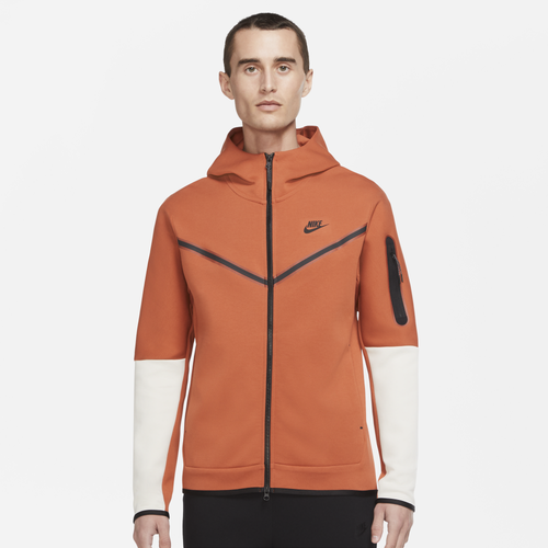 Nike Mens Tech Fleece Full-zip Hoodie In Burnt Sunrise/light Bone ...