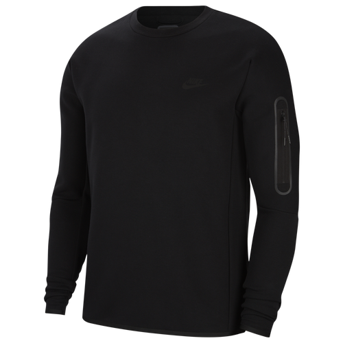 Shop Nike Mens  Tech Fleece Crew In Black