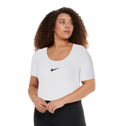Women's - Nike Essential Short Sleeve Crop Top - White/Black