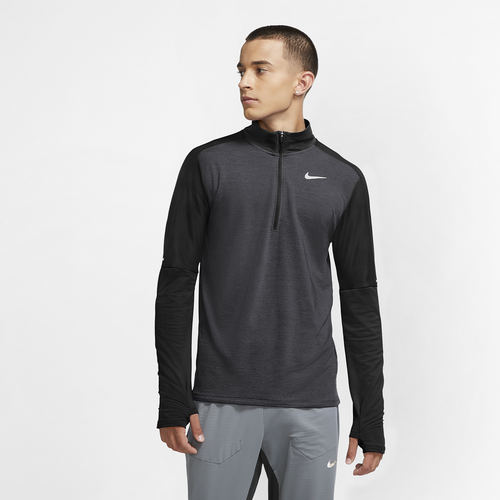 Nike Men's Dri-fit Element Half-zip Running Top In Dk Smoke Grey Hthr/reflective Silver