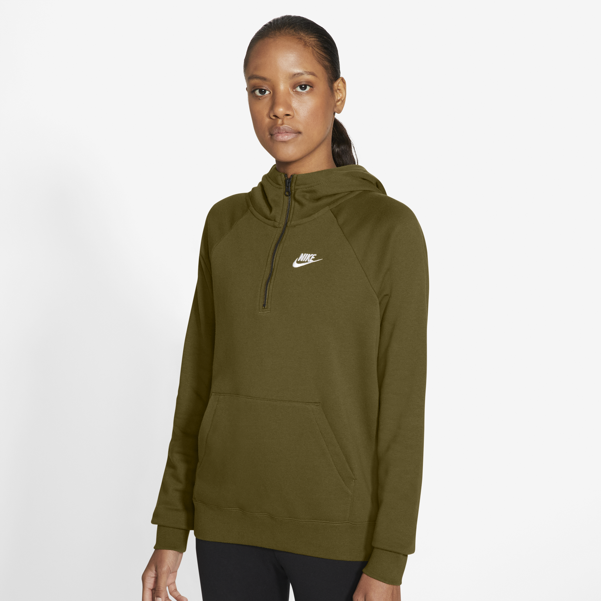 nike olive green hoodie women's