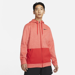 Men's - Nike Therma Full-Zip Hoodie - University Red/Magic Ember