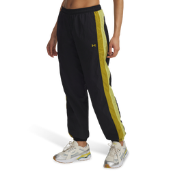 Women's - Under Armour Icon Crinkle Pant - Black/Yellow Shade/Green Legacy