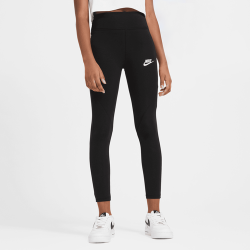 

Girls Nike Nike High Waisted Leggings - Girls' Grade School Black/White Size M