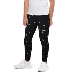 Girls' Grade School - Nike NSW Favorites AOP Legging - Black/Lt Smoke Grey