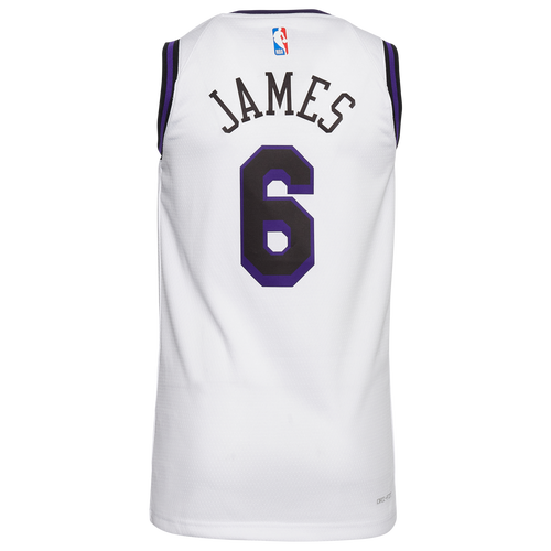 

Boys Nike Nike Lakers City Edition Swingman Player Jersey - Boys' Grade School White/Purple Size L