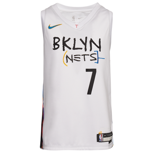 

Nike Boys Kevin Durant Nike Nets City Edition Swingman Player Jersey - Boys' Grade School Black/White Size M