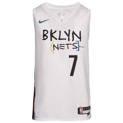

Nike Boys Kevin Durant Nike Nets City Edition Swingman Player Jersey - Boys' Grade School Black/White Size XL