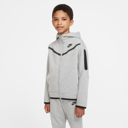 Girls' Grade School - Nike NSW Tech Fleece Full-Zip - Dark Grey Heather/Black
