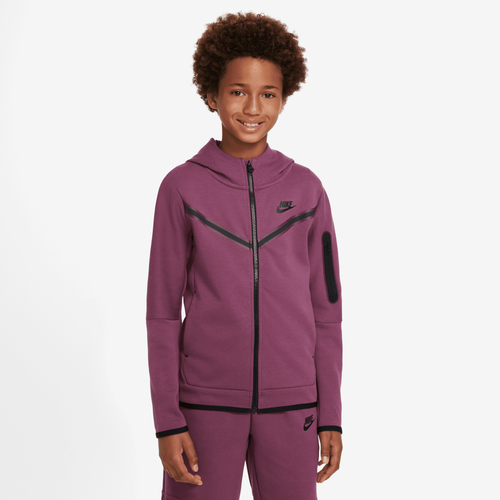 

Nike Boys Nike NSW Tech Fleece Full-Zip - Boys' Grade School Maroon/Black Size S